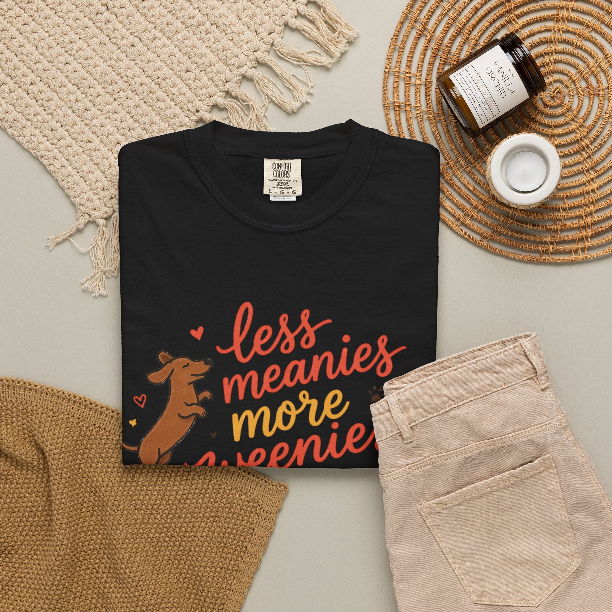 Less Meanies More Weenies Dachshund Graphic T-Shirt