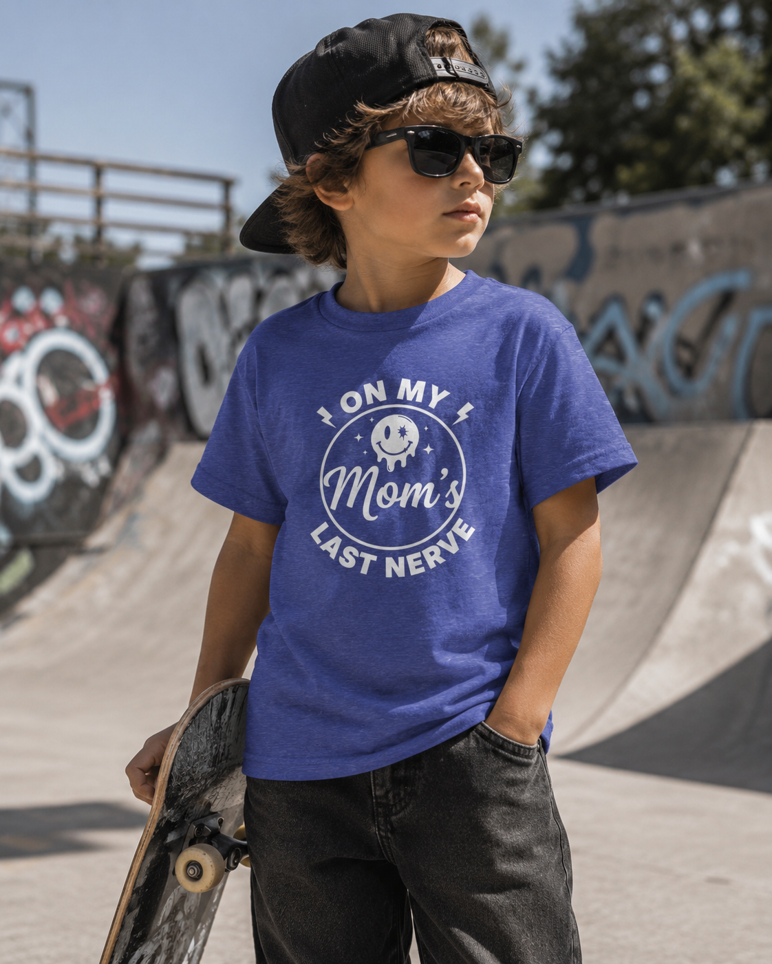 "On My Mom's Last Nerve" Graphic Youth Tee