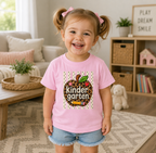 Kindergarten Leopard Apple Toddler Tee