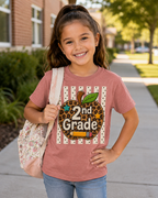 2nd Grade Leopard Apple Youth T-Shirt