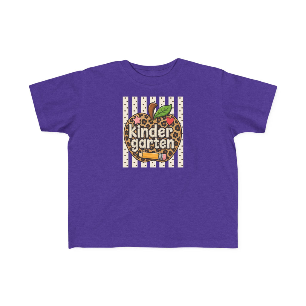 Kindergarten Leopard Apple Toddler Tee