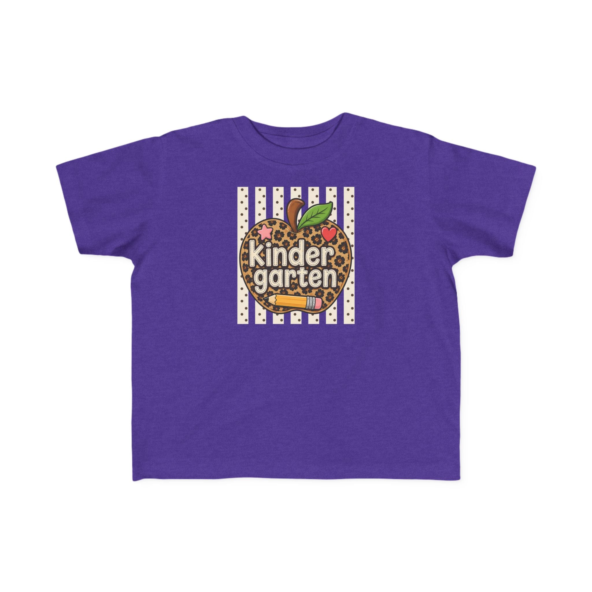 Kindergarten Leopard Apple Toddler Tee