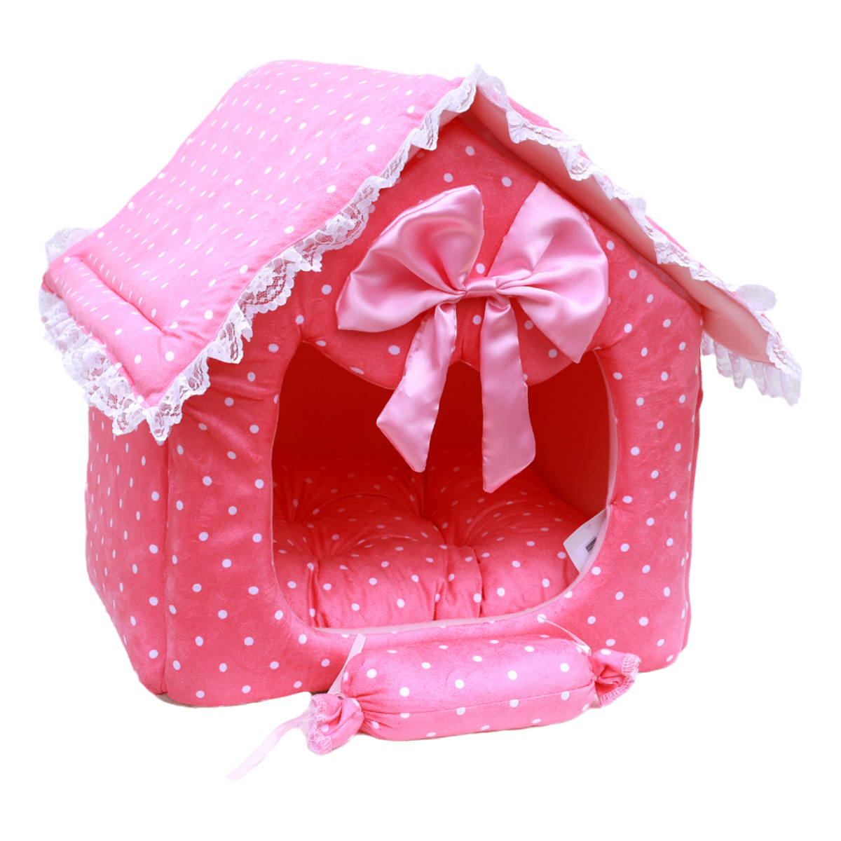 Pink Dot Lace Princess Dog House