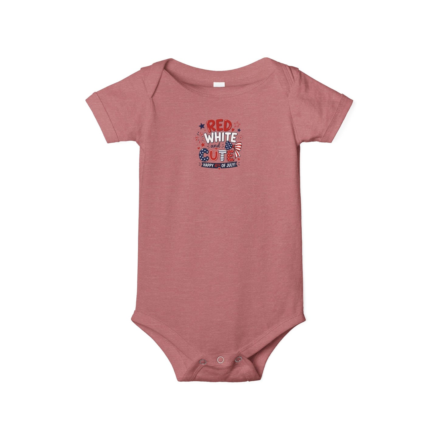 Red White and Cute 4th of July Baby Onesie