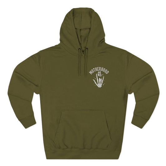 Motherhood Skeleton Graphic Hoodie — Rock Mom Fleece Pullover