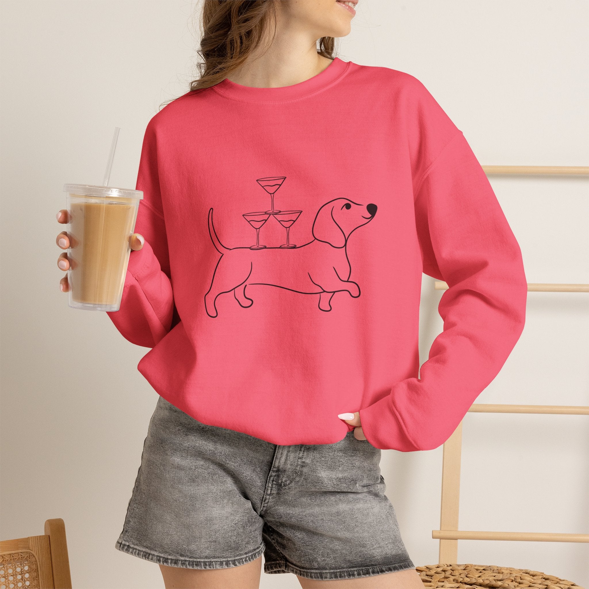 Dachshund Cocktail Crewneck Sweatshirt
