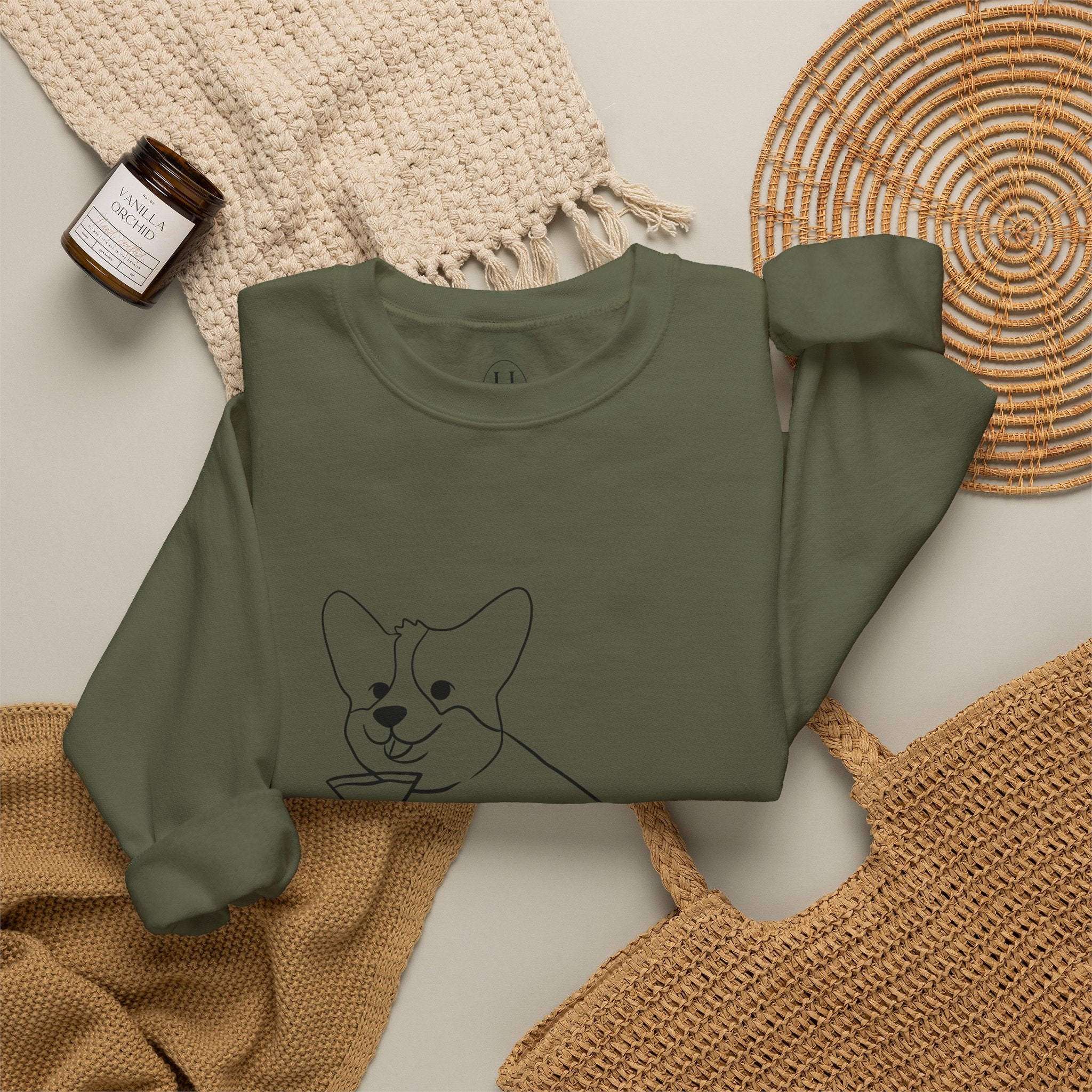 Corgi Cocktail Crewneck Sweatshirt