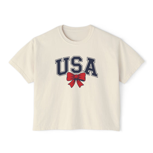 Women's Patriotic Crop T-Shirt for 4th of July