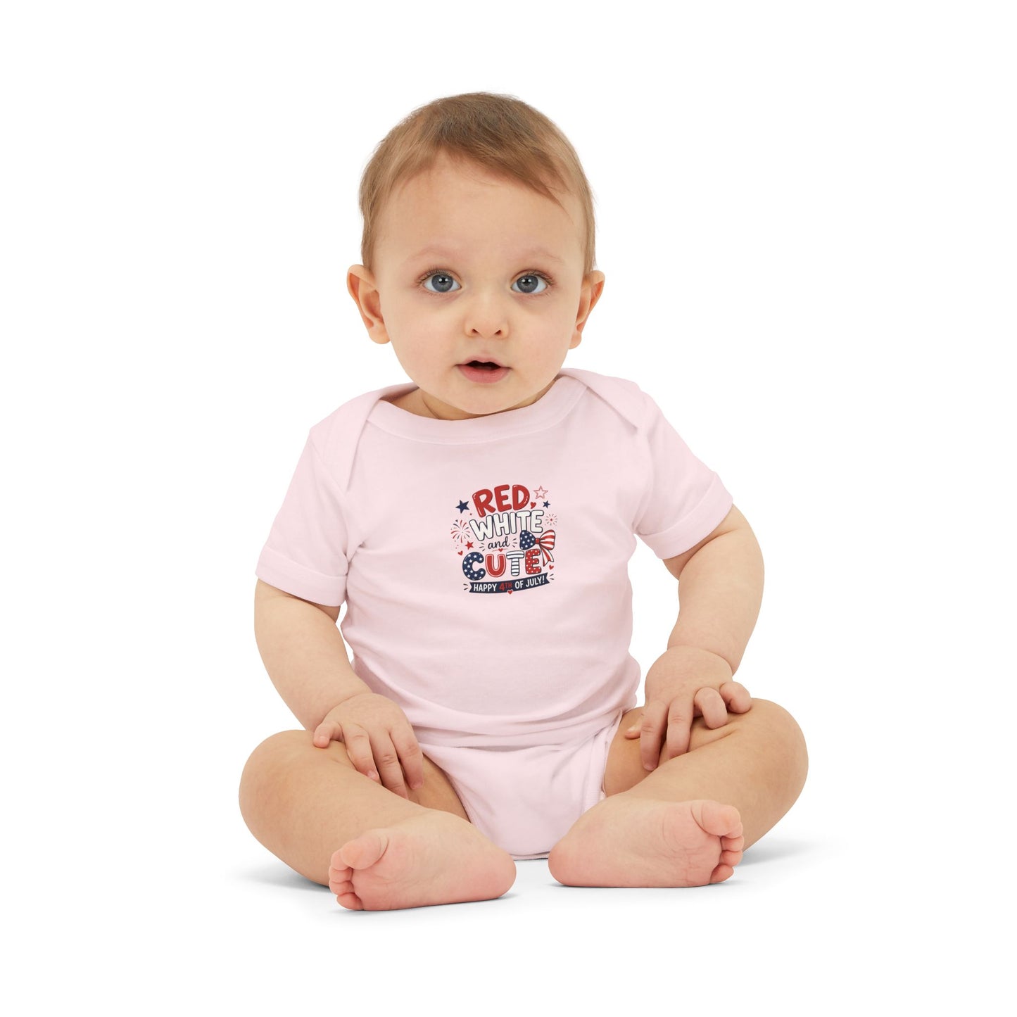Red White and Cute 4th of July Baby Onesie