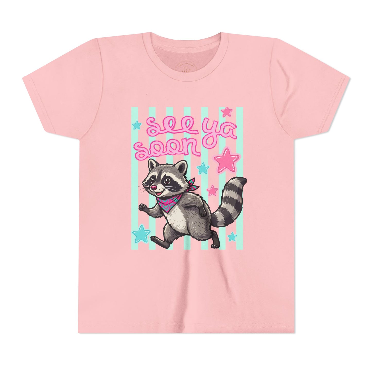 See Ya Soon Raccoon Youth Tee — Cute Cartoon Raccoon Kid Shirt