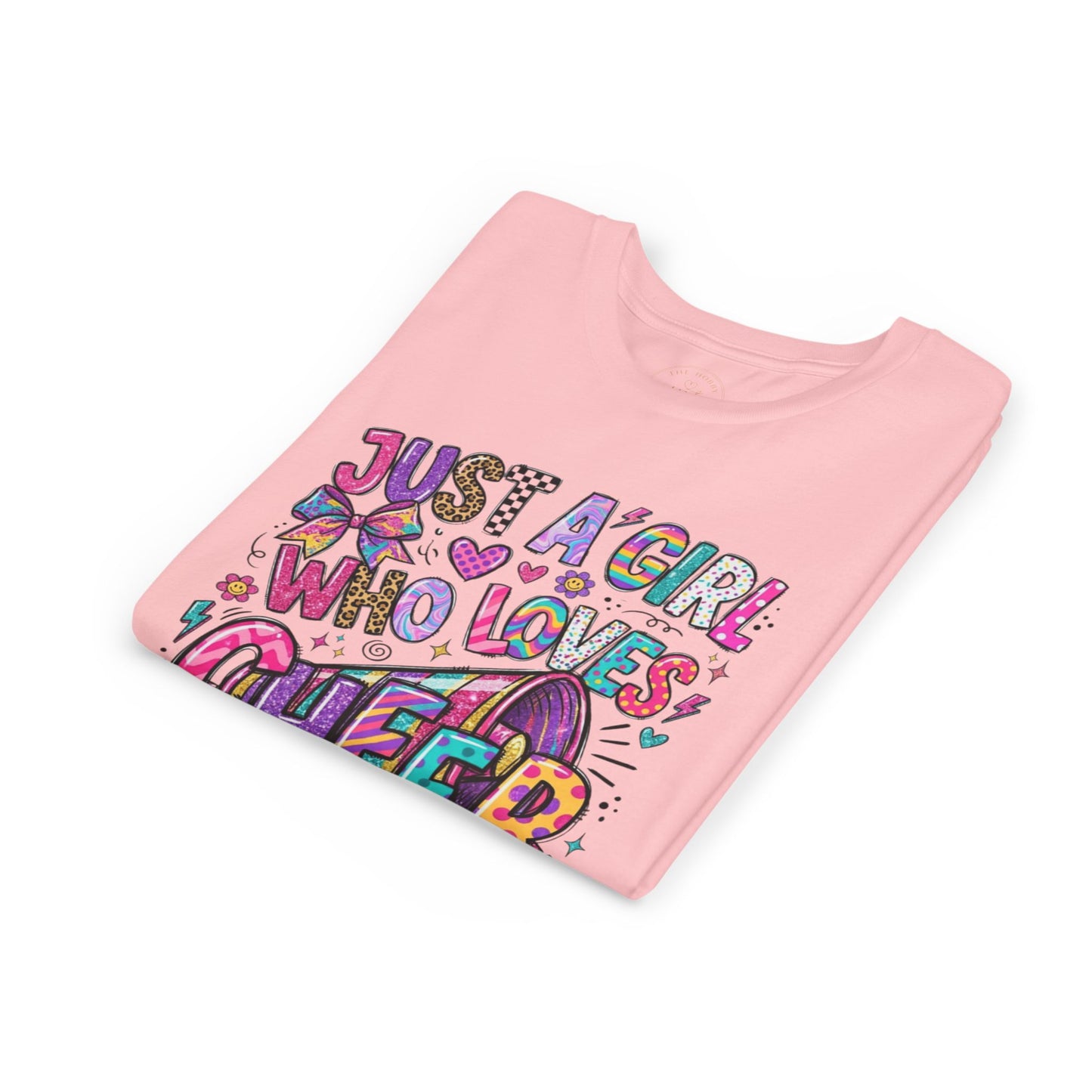 "Just a Girl Who Loves Cheer" Youth Cheer T‑Shirt