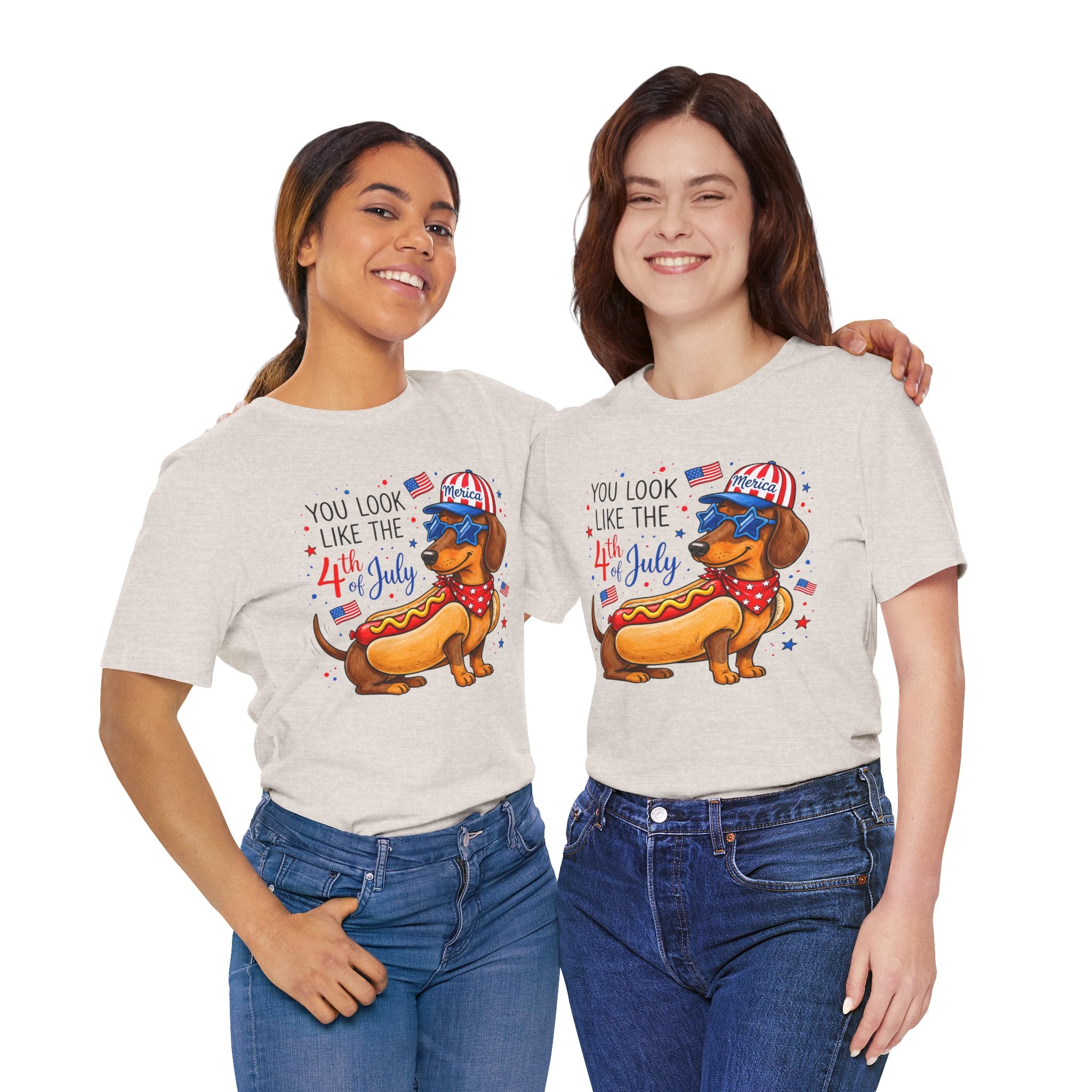 You Look Like the 4th of July' Patriotic Hot Dog graphic Tee