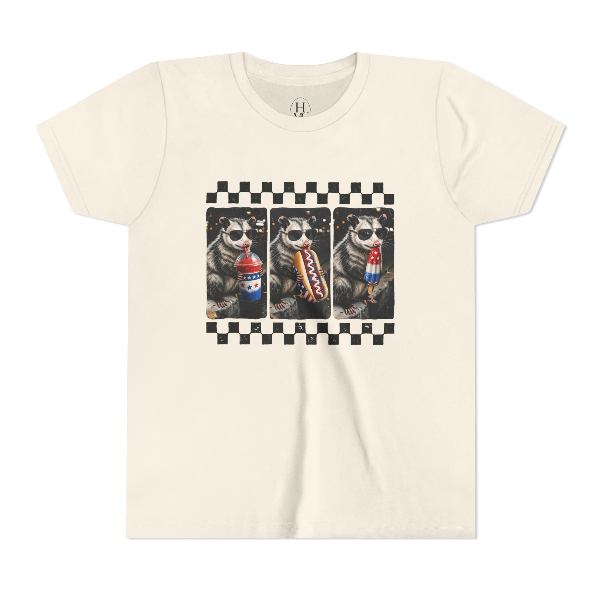 Opossum 4th of July Youth Graphic Tee