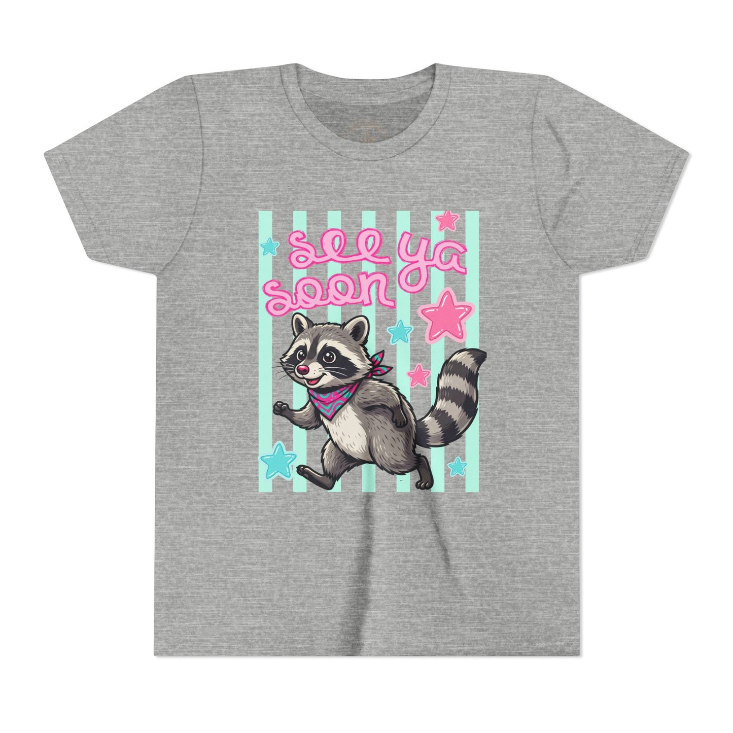 See Ya Soon Raccoon Youth Tee — Cute Cartoon Raccoon Kid Shirt