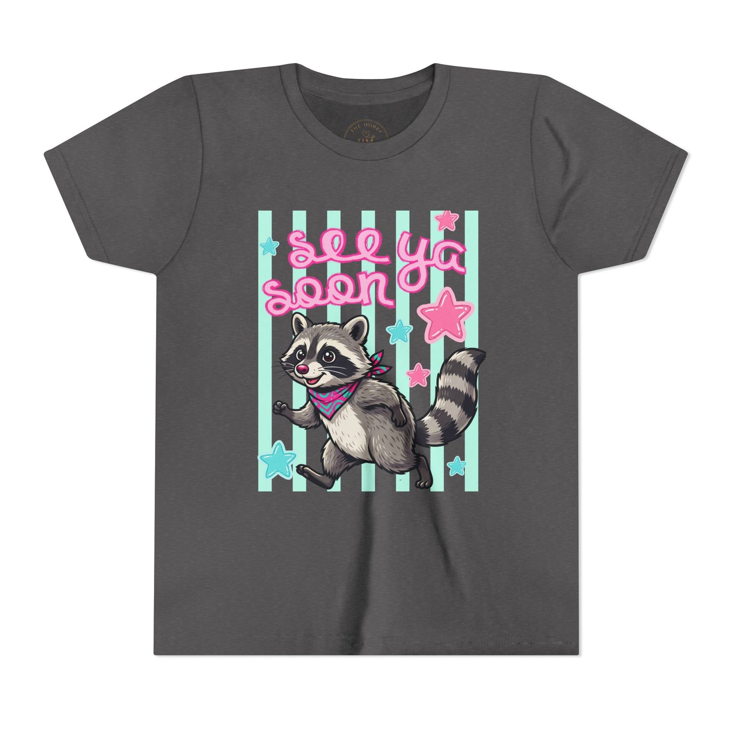 See Ya Soon Raccoon Youth Tee — Cute Cartoon Raccoon Kid Shirt