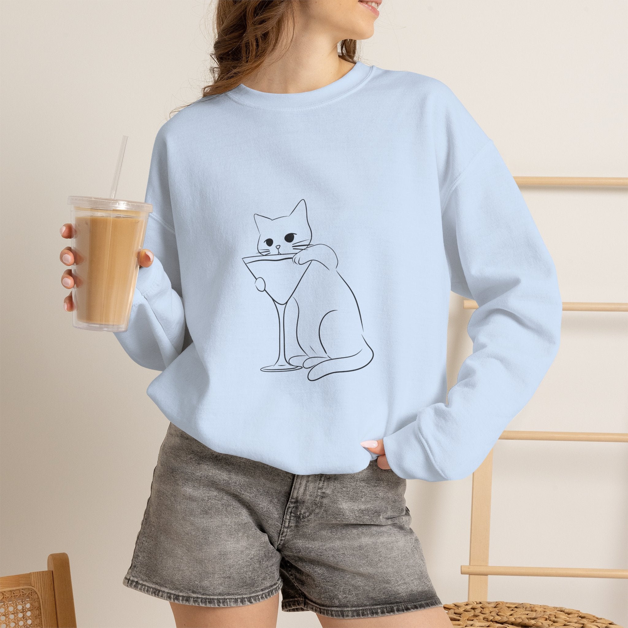 Cat Minimalist Crewneck Sweatshirt