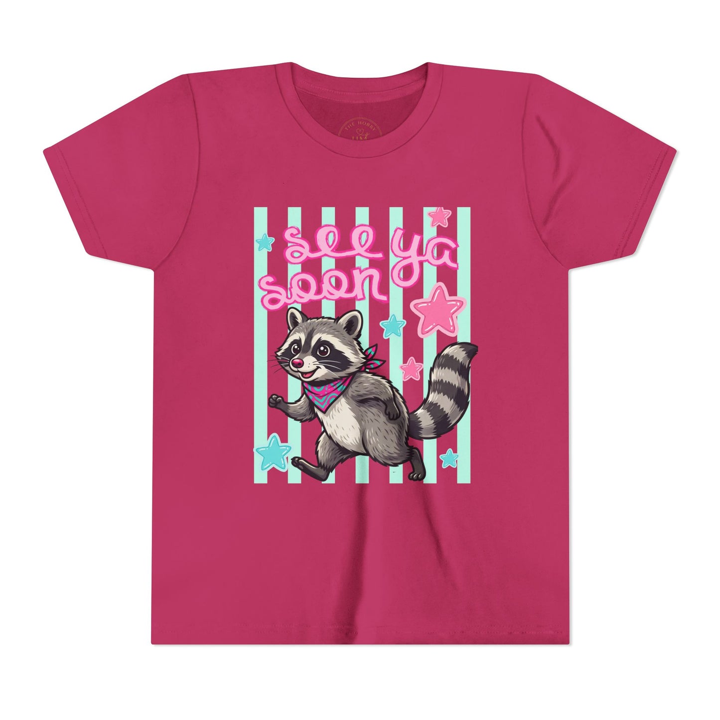 See Ya Soon Raccoon Youth Tee — Cute Cartoon Raccoon Kid Shirt