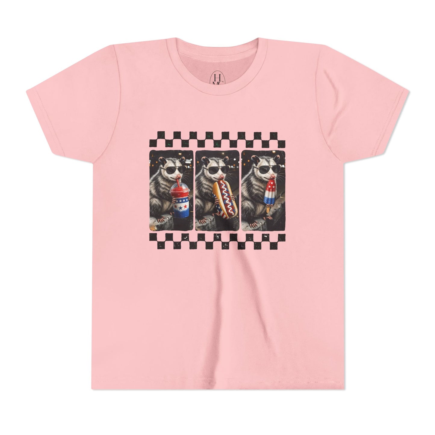 Opossum 4th of July Youth Graphic Tee