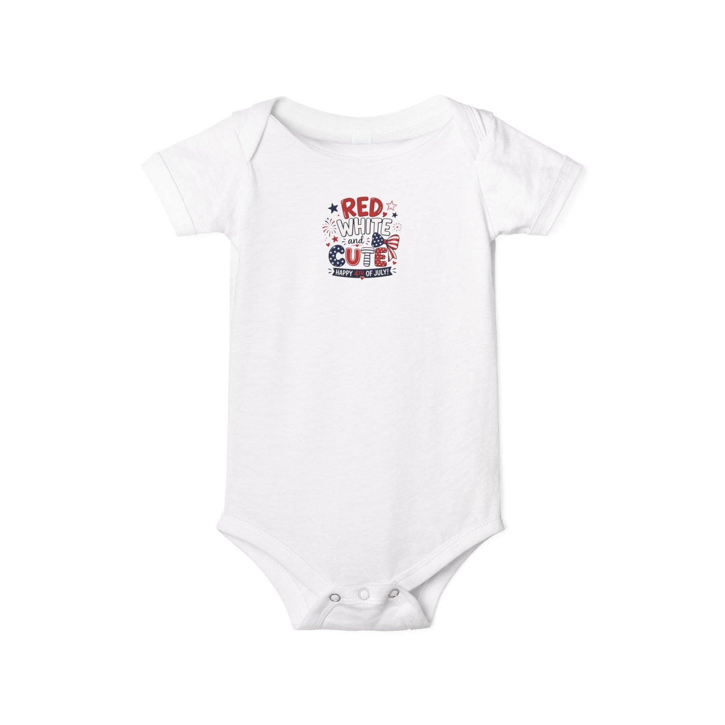 Red White and Cute 4th of July Baby Onesie