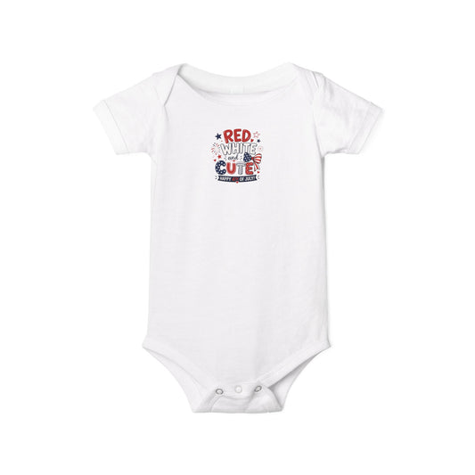 Red White and Cute 4th of July Baby Onesie