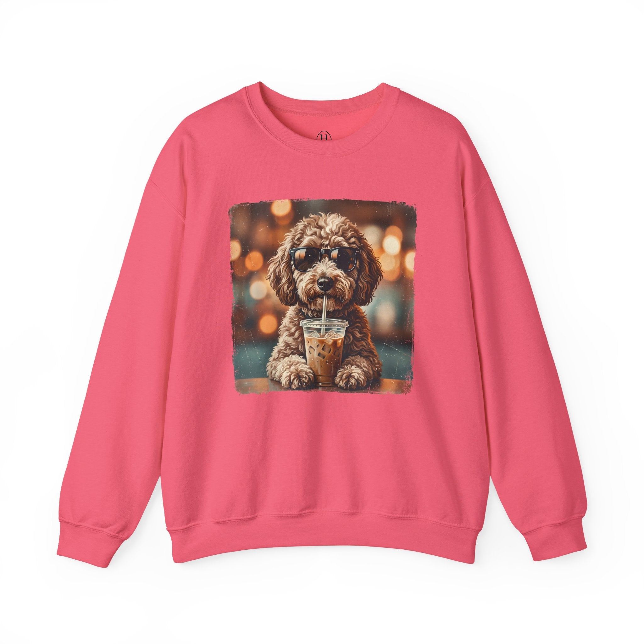 Dog Drinking Coffee Crewneck Sweatshirt  (Custom)