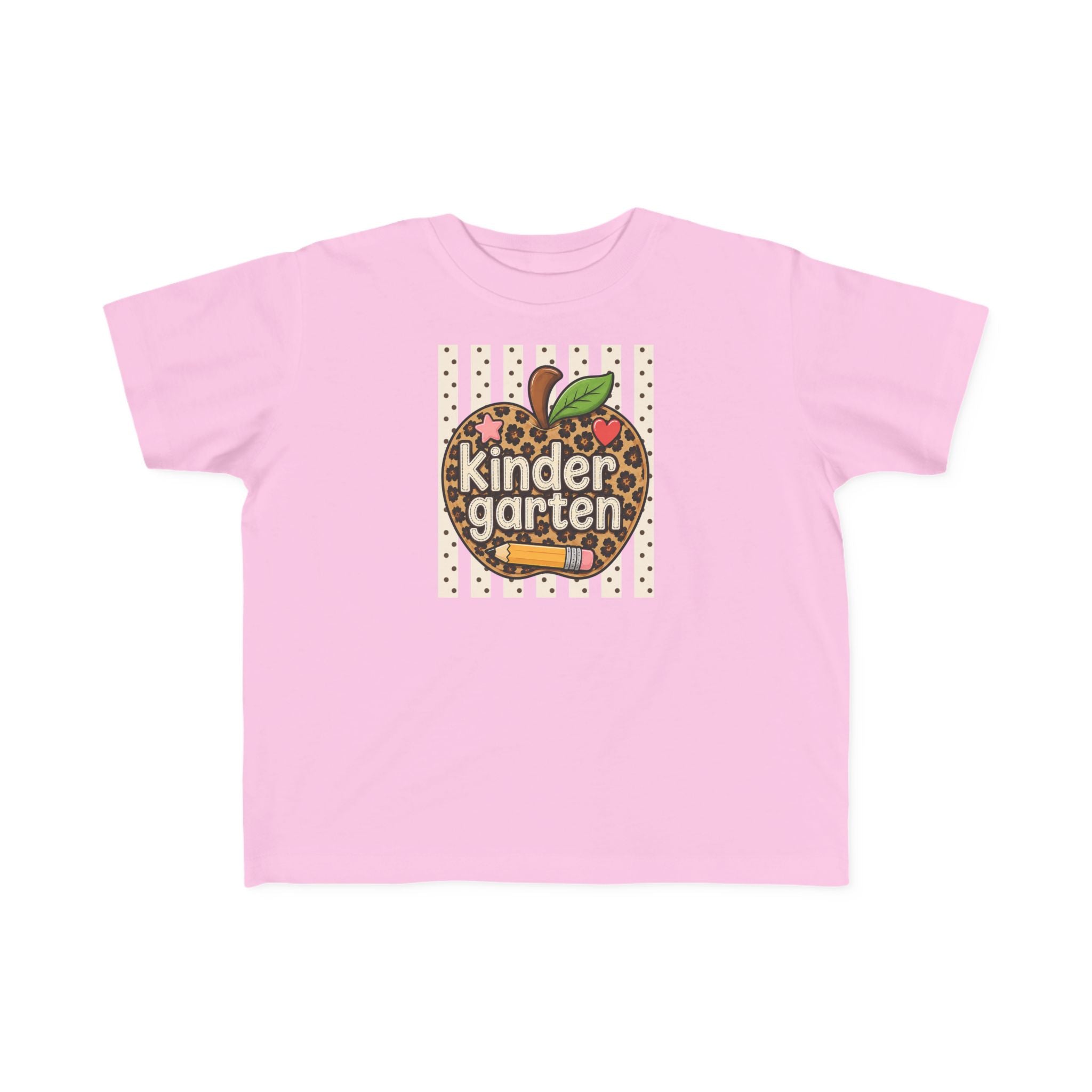 Kindergarten Leopard Apple Toddler Tee