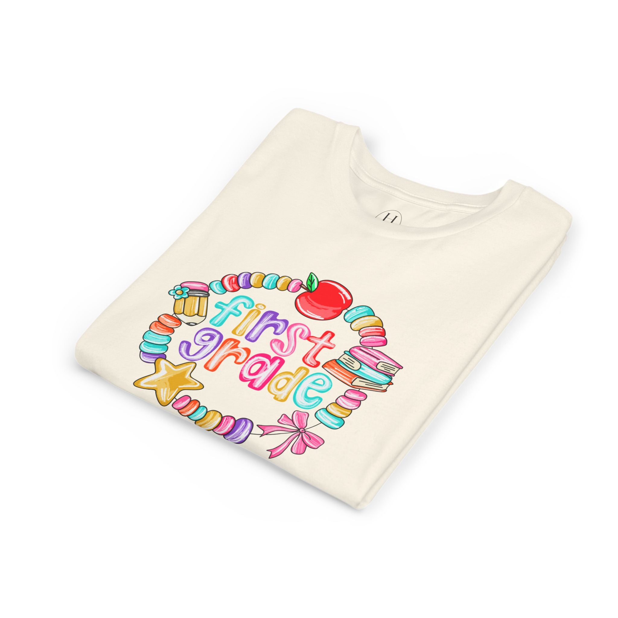 "First Grade" Colorful Back-to-School Shirt (Personalized Name Option)