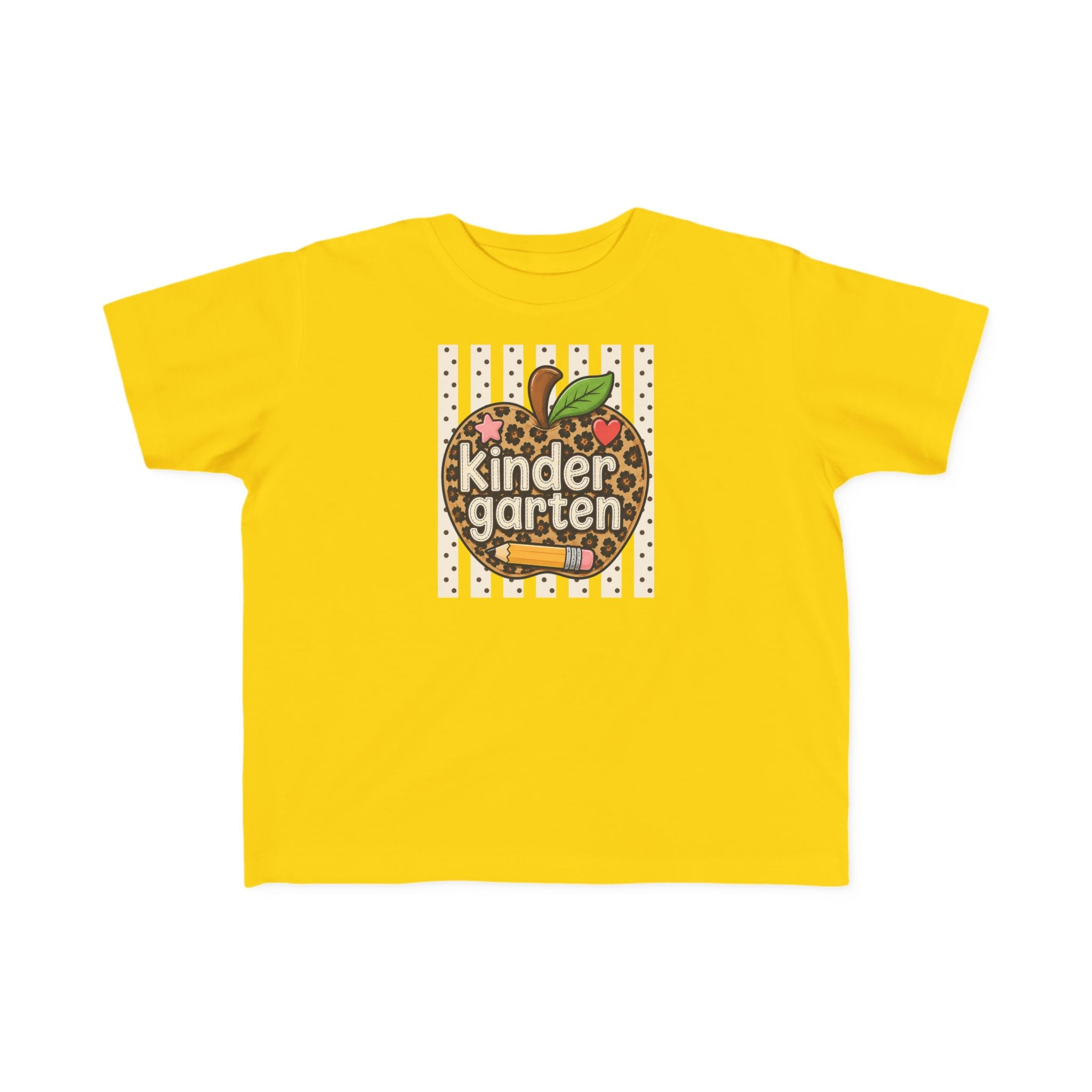 Kindergarten Leopard Apple Toddler Tee