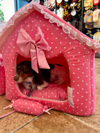 Pink Dot Lace Princess Dog House