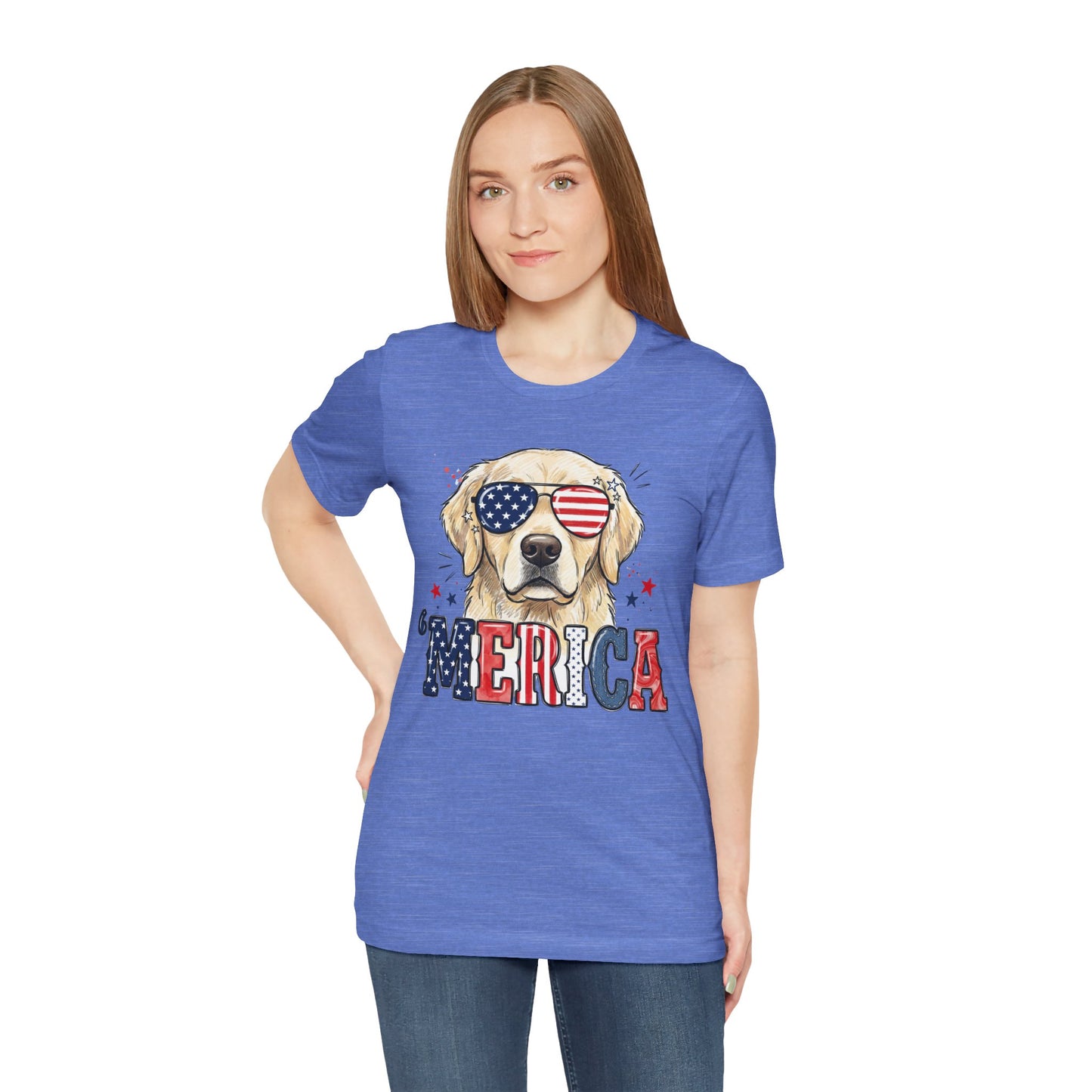 'MERICA Golden Retriever Graphic T-Shirt