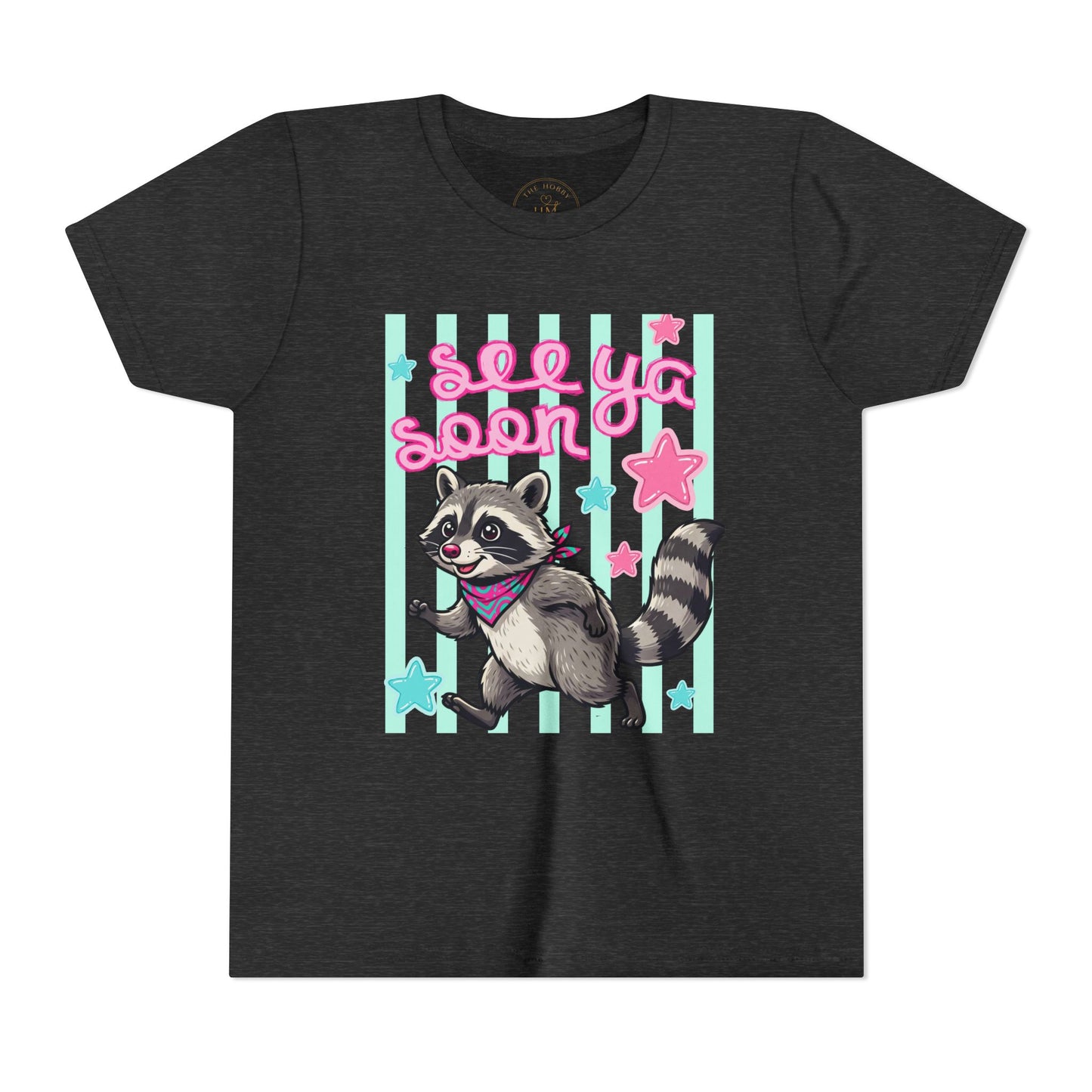 See Ya Soon Raccoon Youth Tee — Cute Cartoon Raccoon Kid Shirt