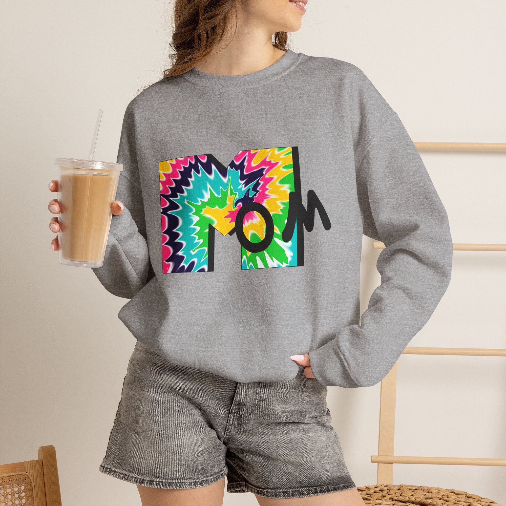Tie-Dye Mom Crewneck Sweatshirt