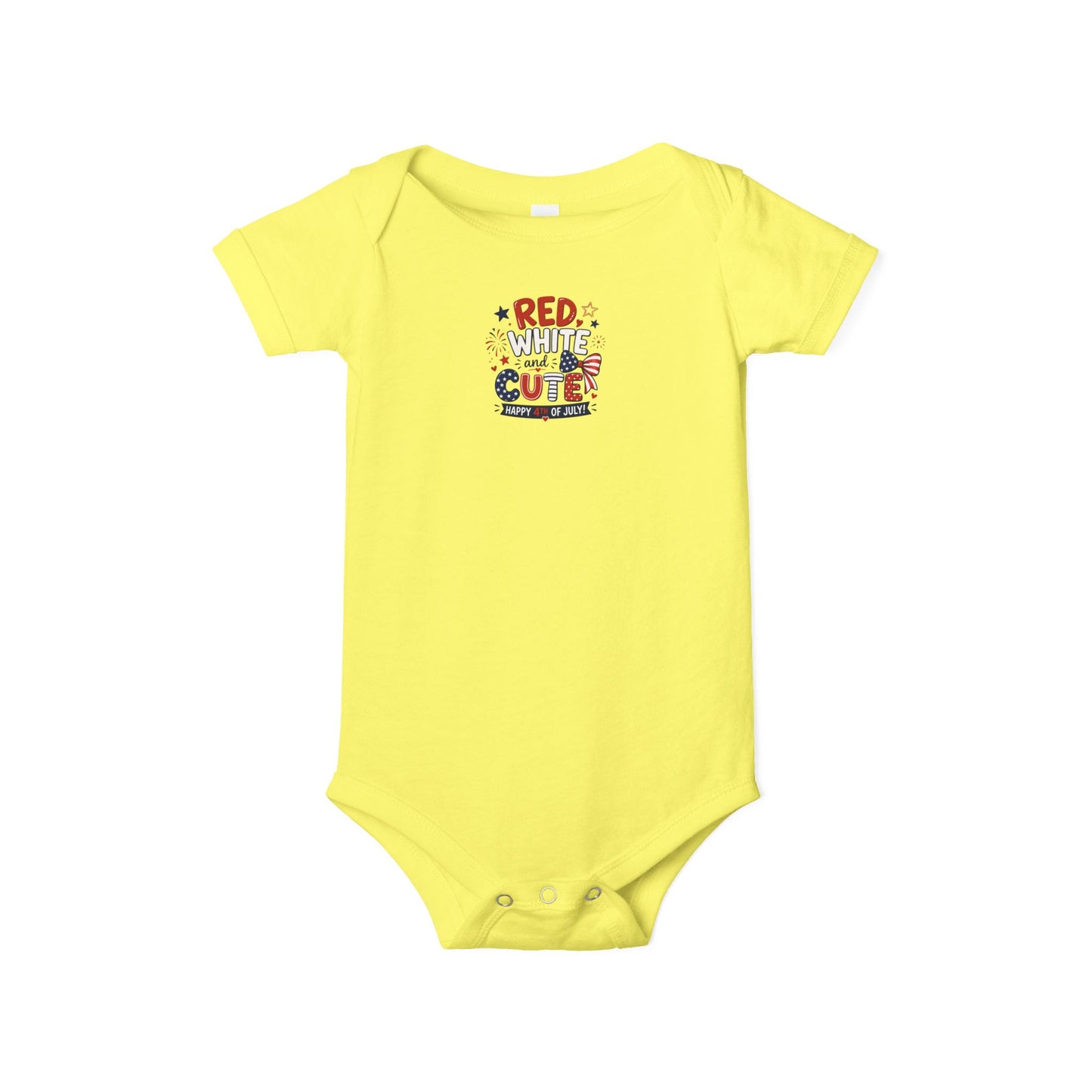 Red White and Cute 4th of July Baby Onesie