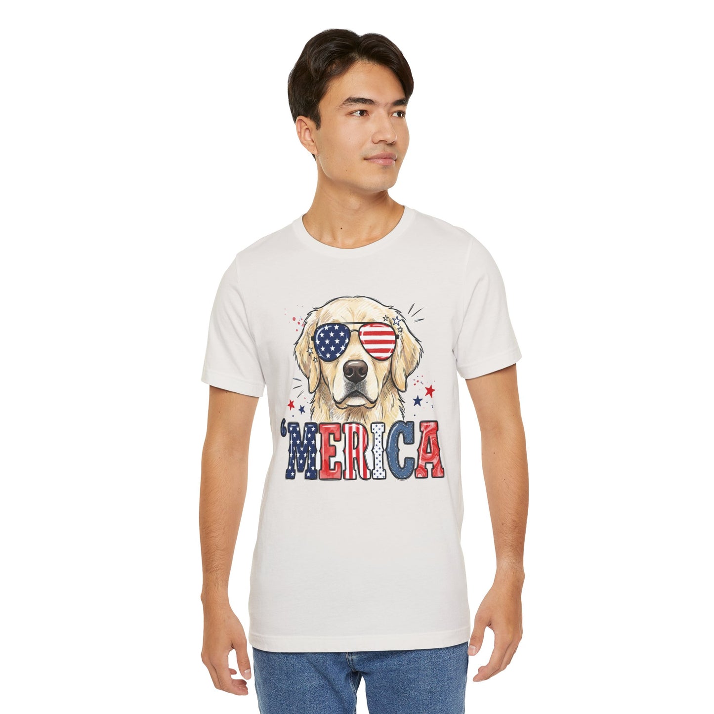 'MERICA Golden Retriever Graphic T-Shirt