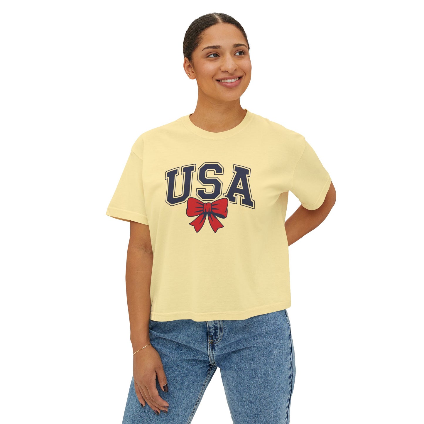 Women's Patriotic Crop T-Shirt for 4th of July