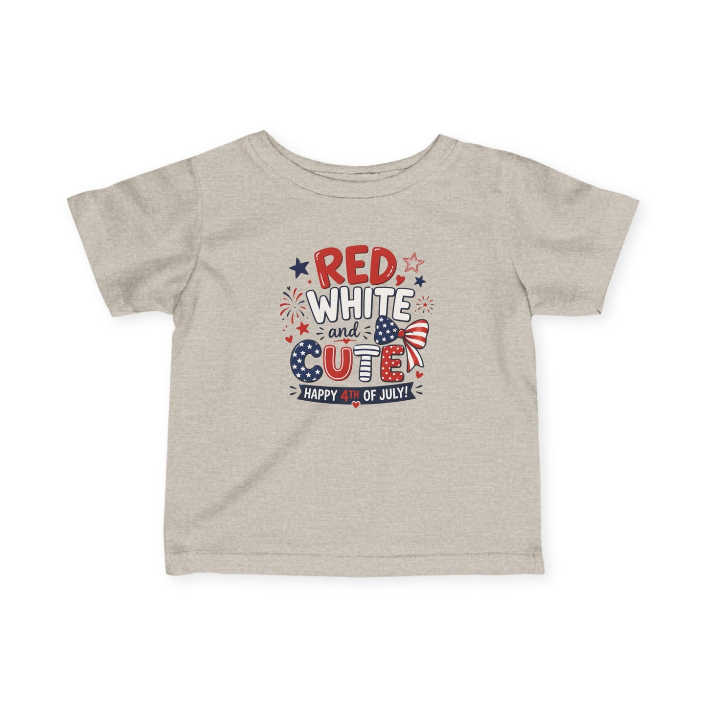 Red White and Cute 4th Of July Baby and Toddler Graphic T-Shirt