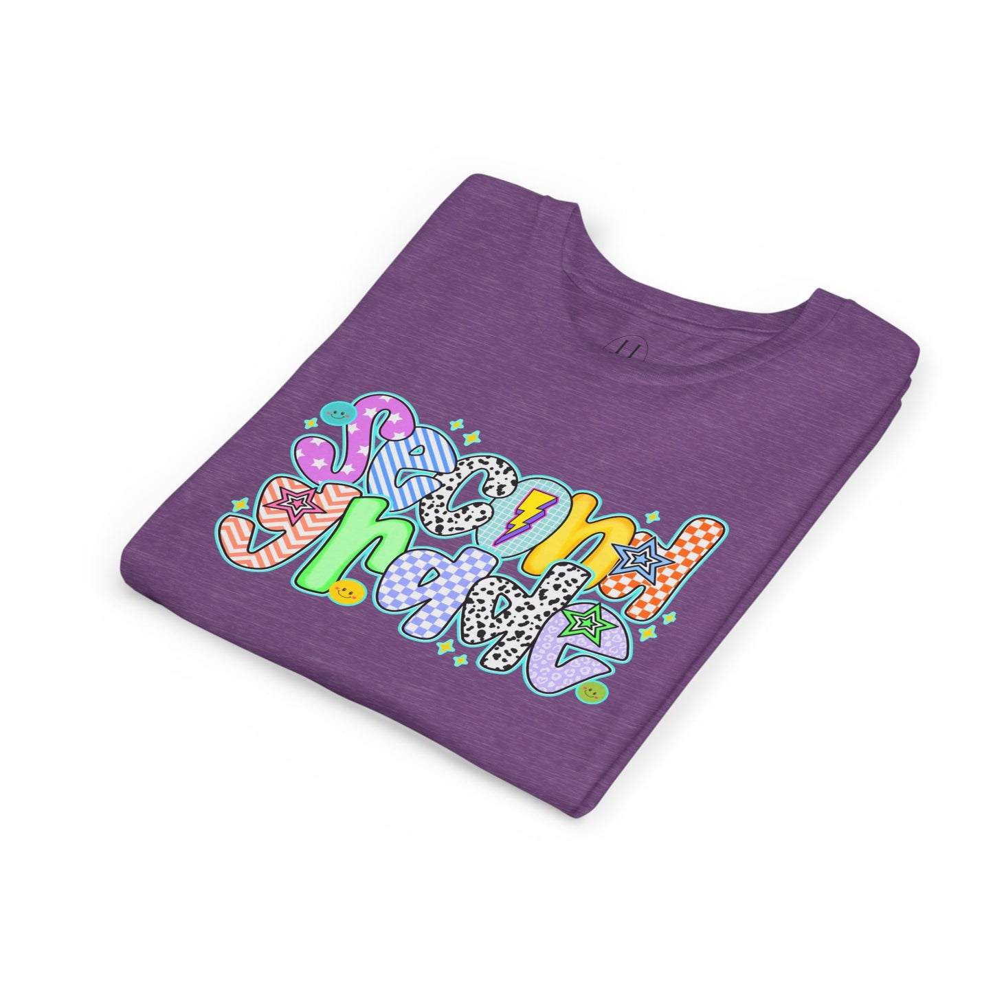 2nd Grade Back To School Doodle Font Youth Tee