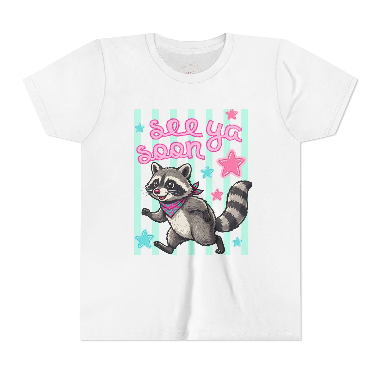 See Ya Soon Raccoon Youth Tee — Cute Cartoon Raccoon Kid Shirt