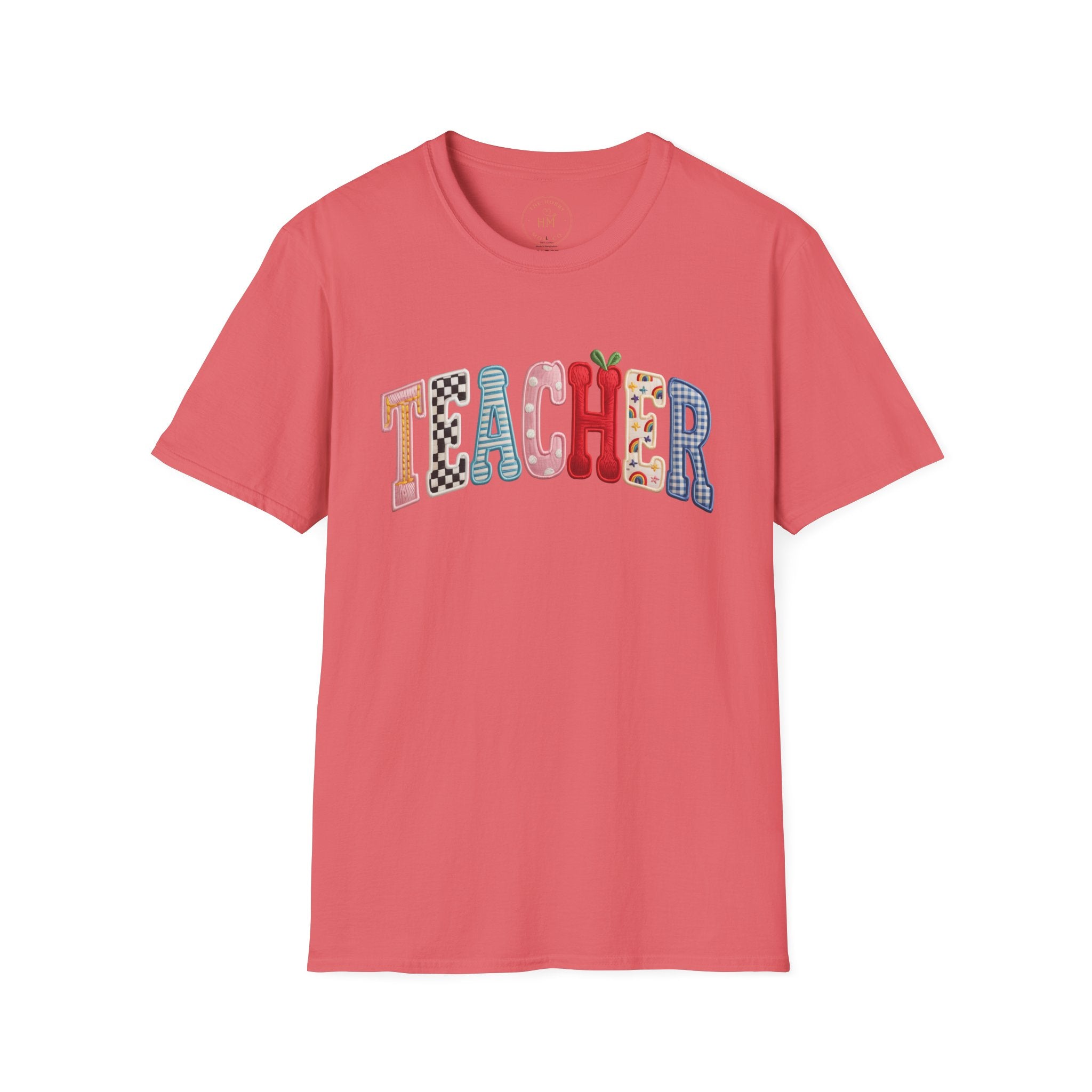 Teacher Colorful Patchwork Letters T-Shirt — Back to School Gift