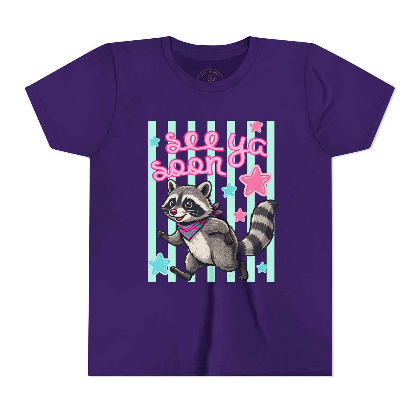 See Ya Soon Raccoon Youth Tee — Cute Cartoon Raccoon Kid Shirt