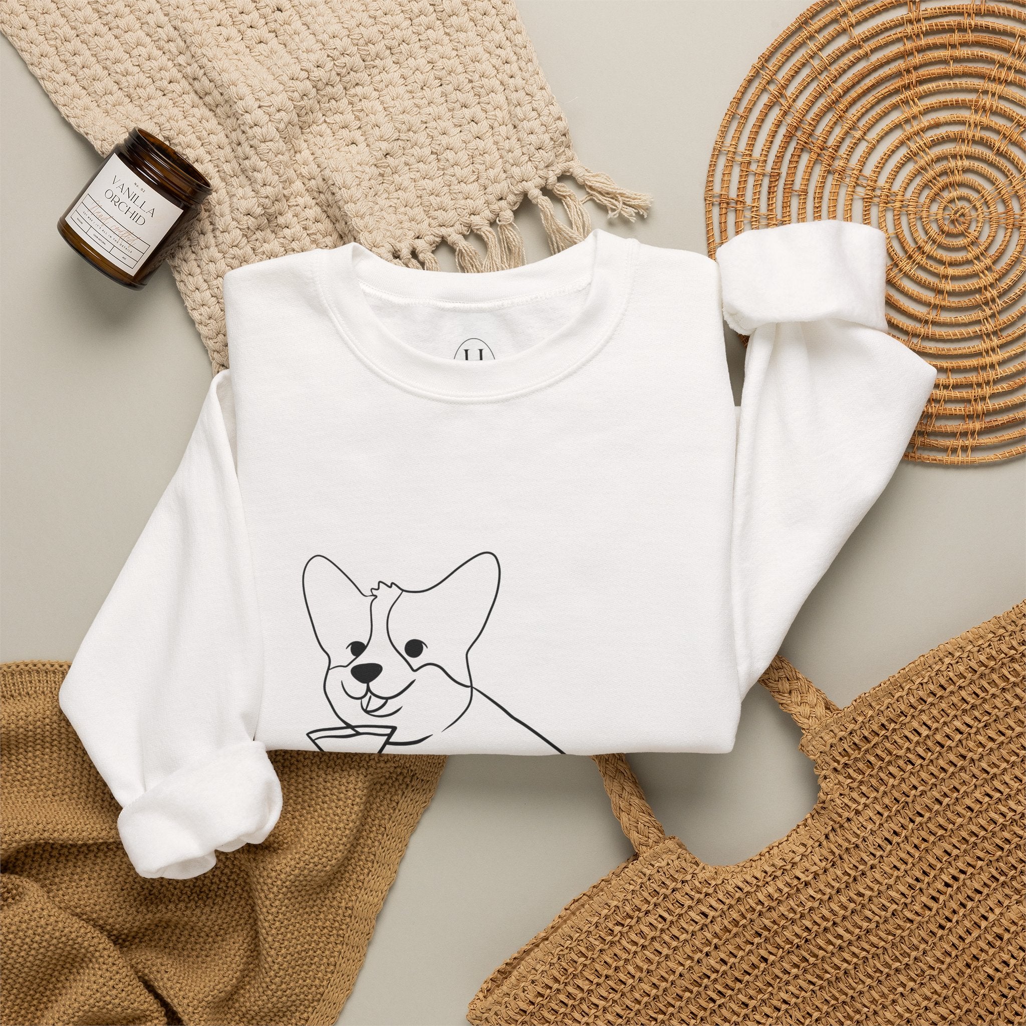 Corgi Cocktail Crewneck Sweatshirt