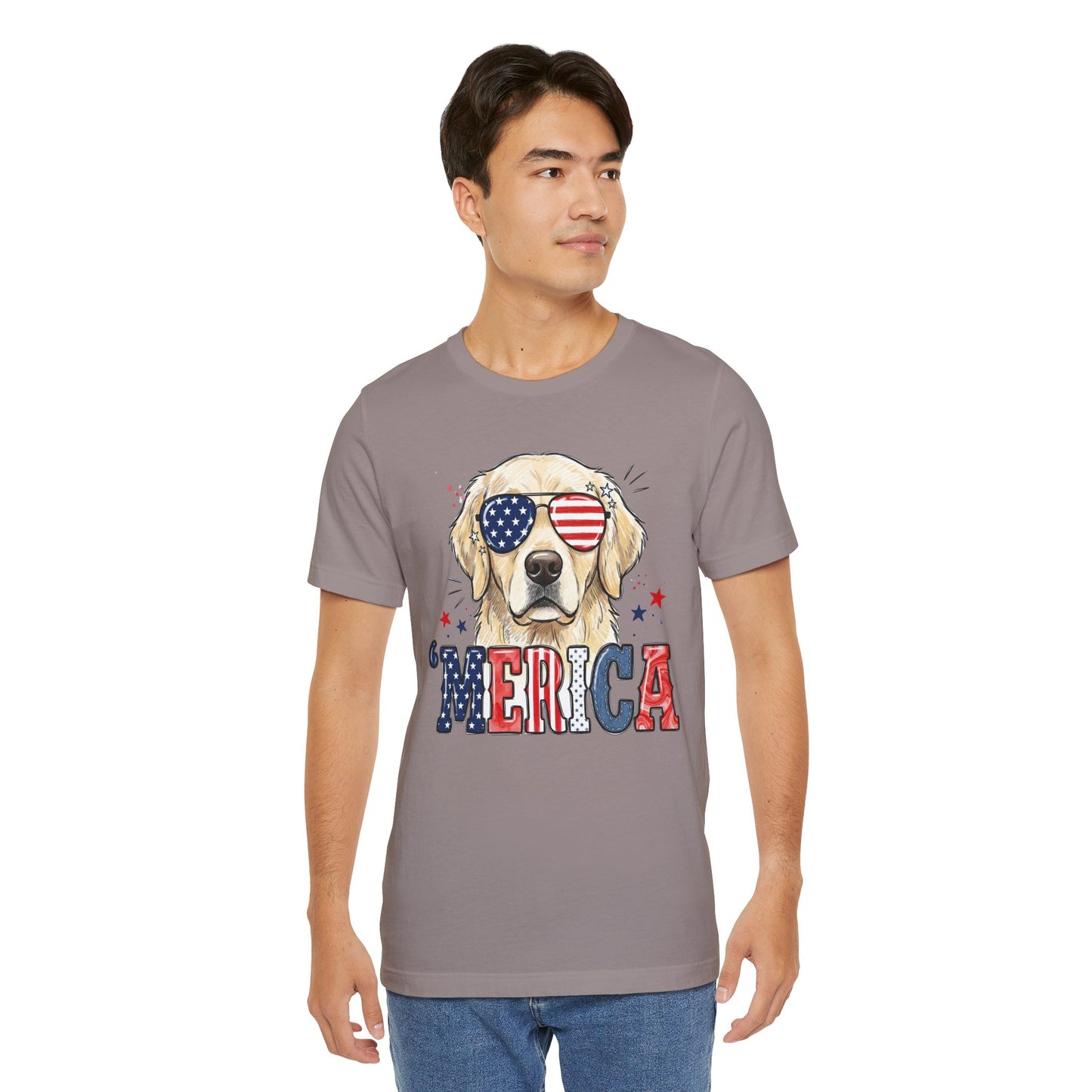 'MERICA Golden Retriever Graphic T-Shirt
