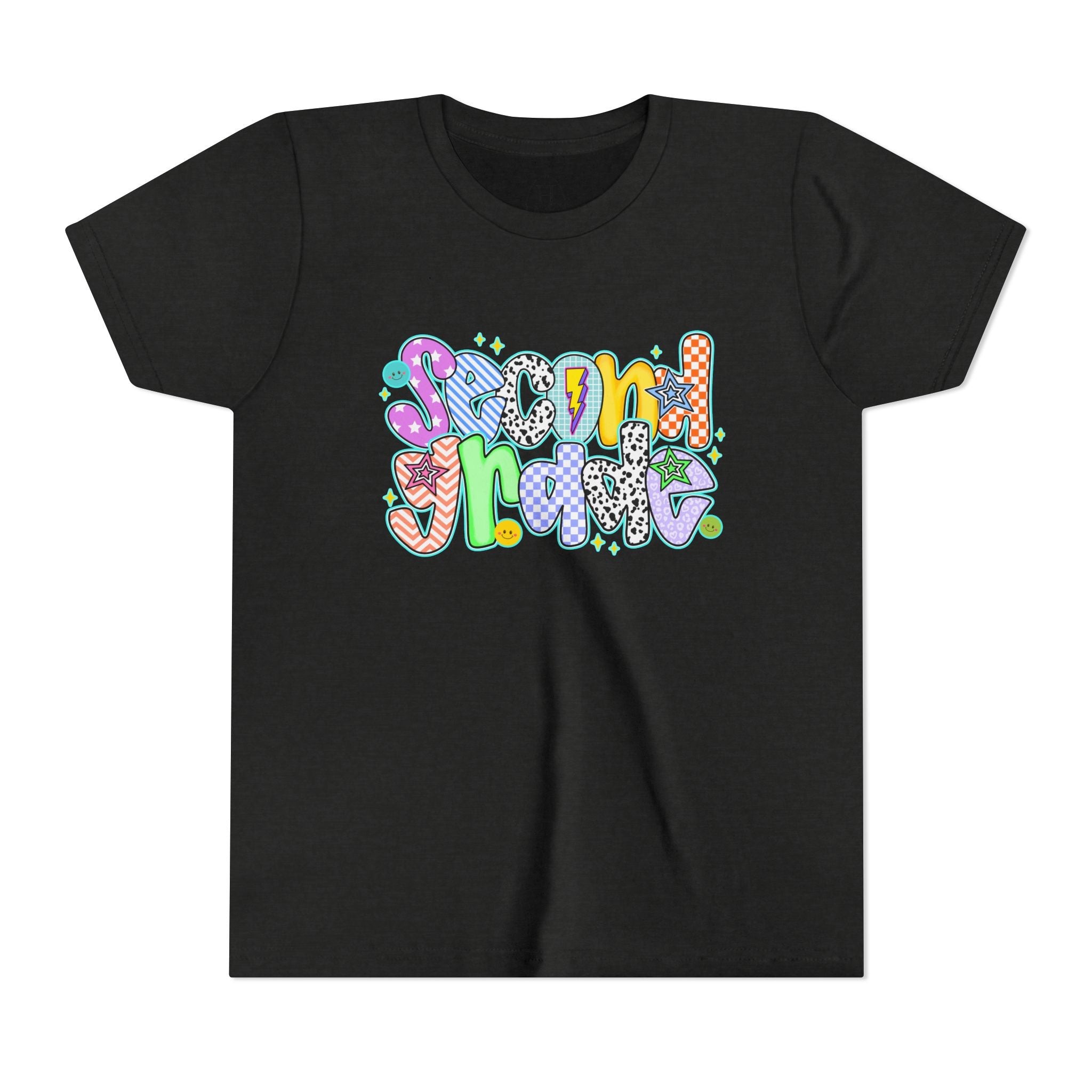 2nd Grade Back To School Doodle Font Youth Tee