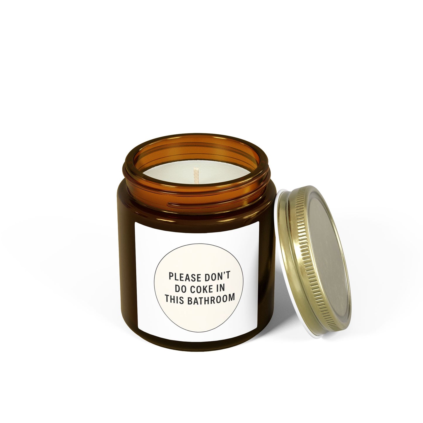 Scented Candle (4oz & 9oz) — 'Please Don't Do Coke in This Bathroom' Novelty Jar Candle