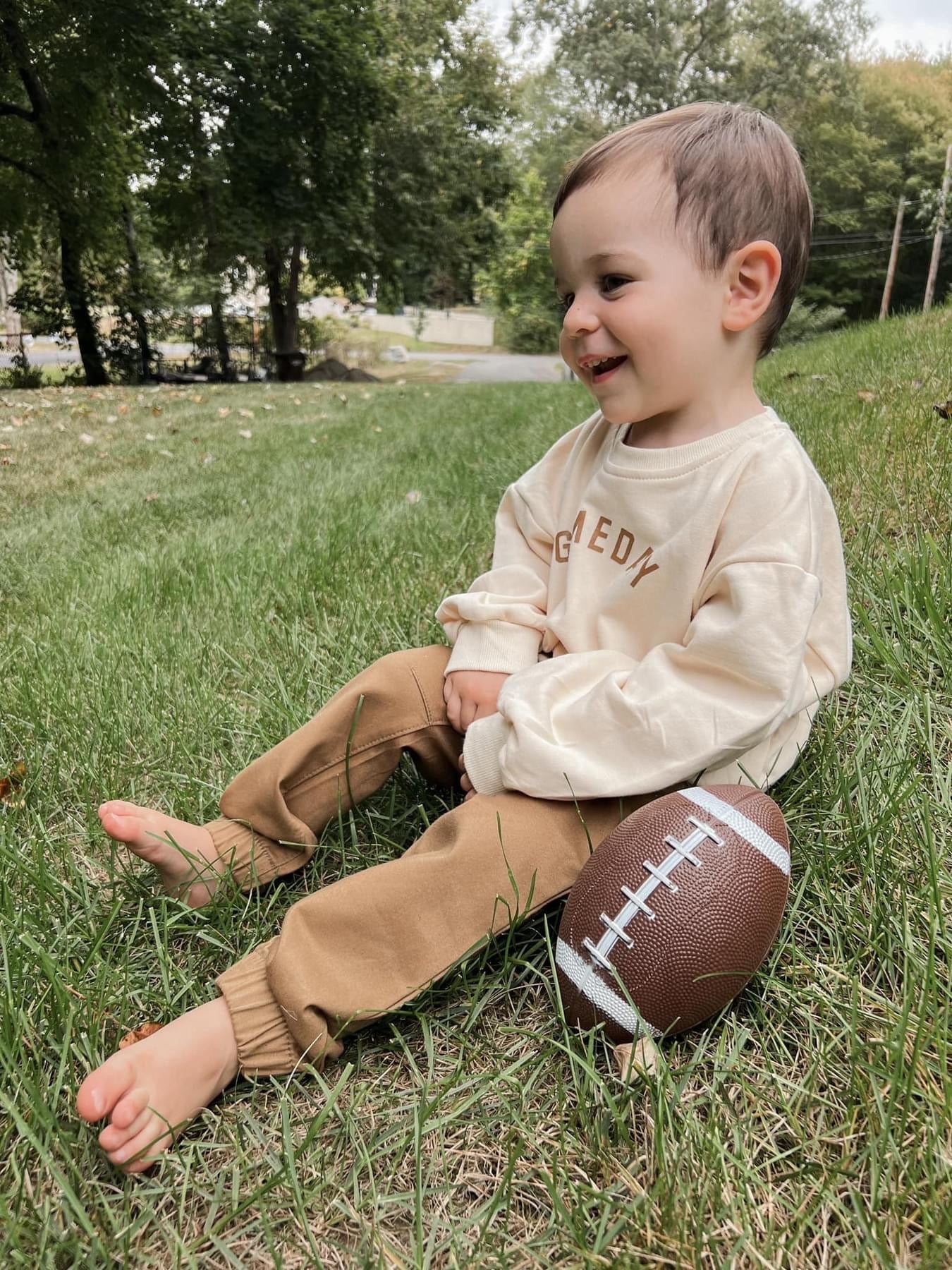 Cream ‘Gameday’ Crewneck Sweatshirt Toddler