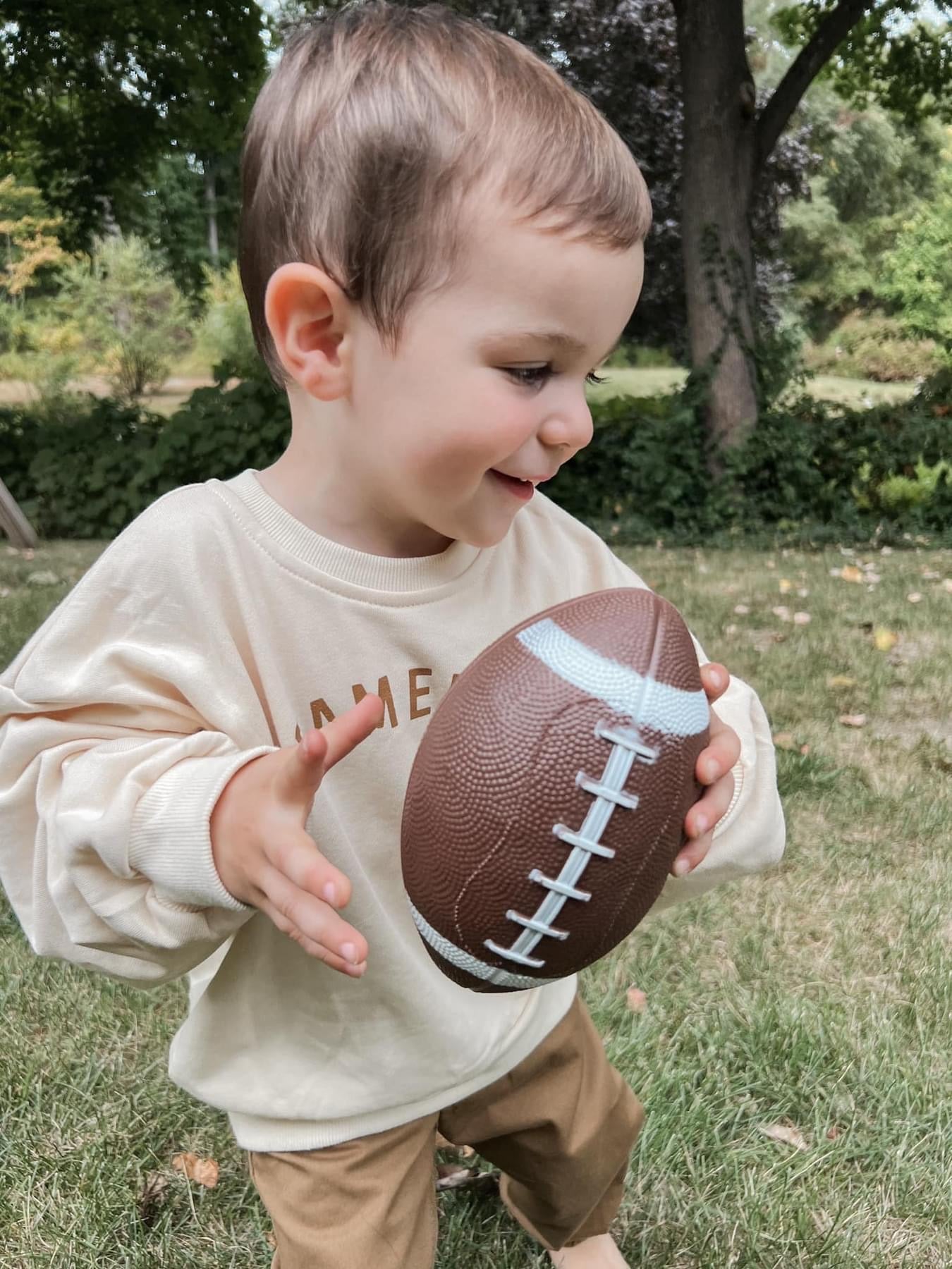 Cream ‘Gameday’ Crewneck Sweatshirt Toddler