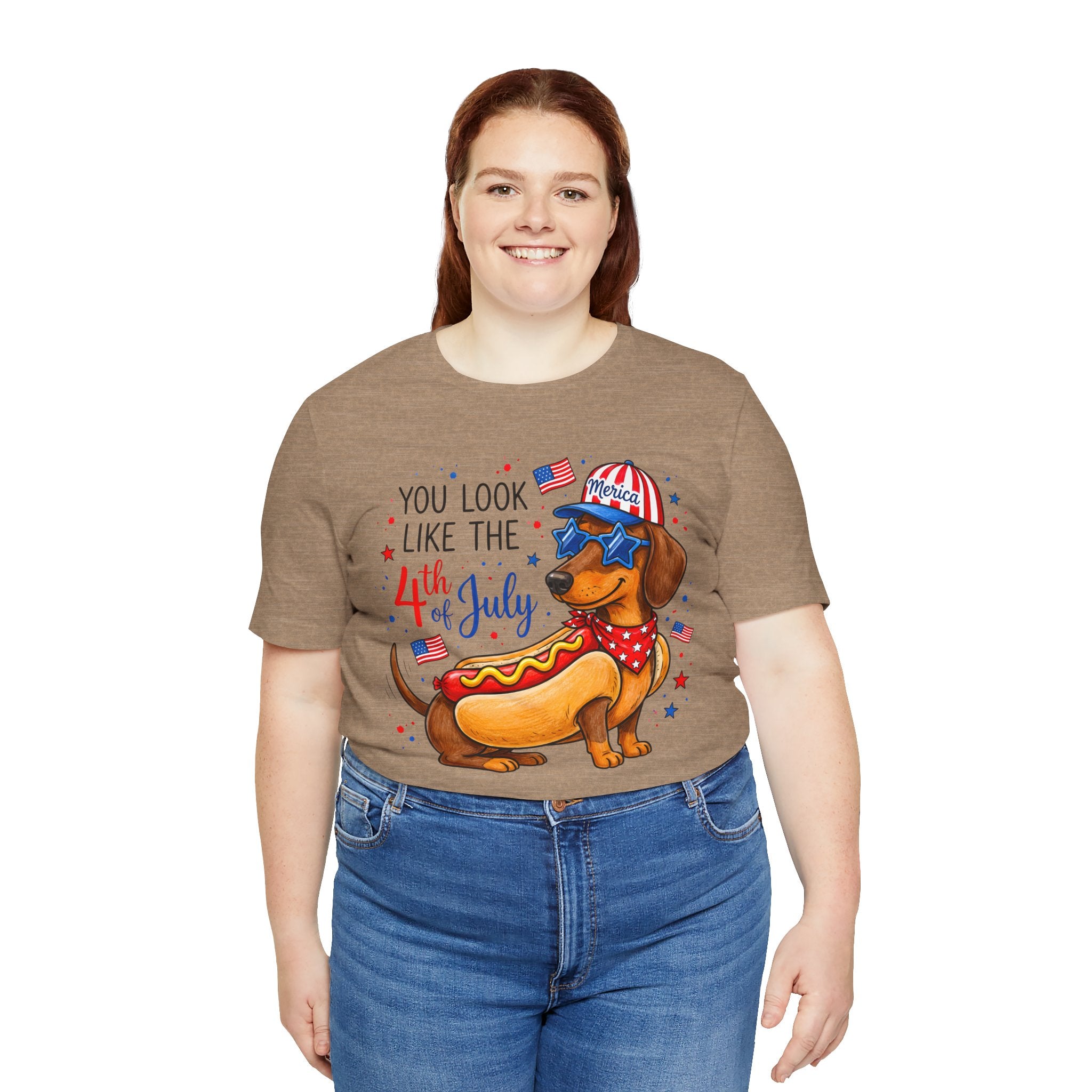 You Look Like the 4th of July' Patriotic Hot Dog graphic Tee