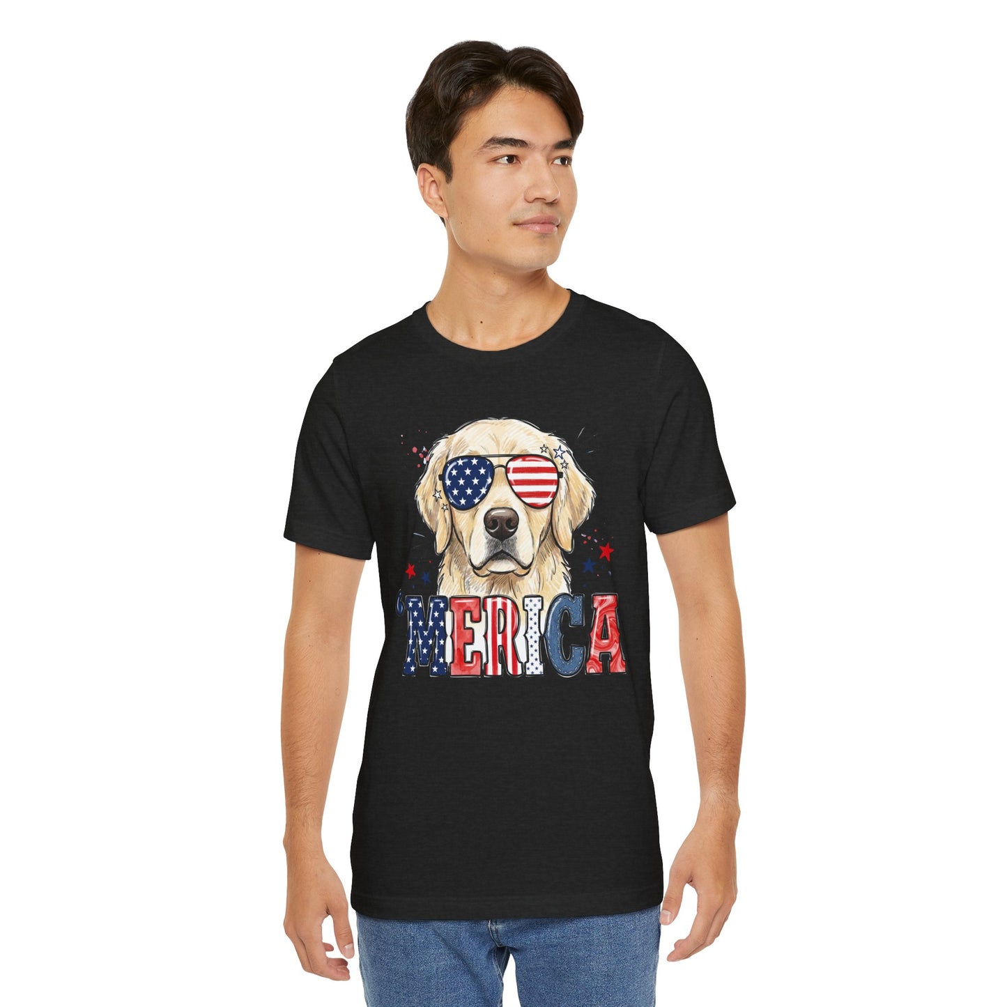 'MERICA Golden Retriever Graphic T-Shirt