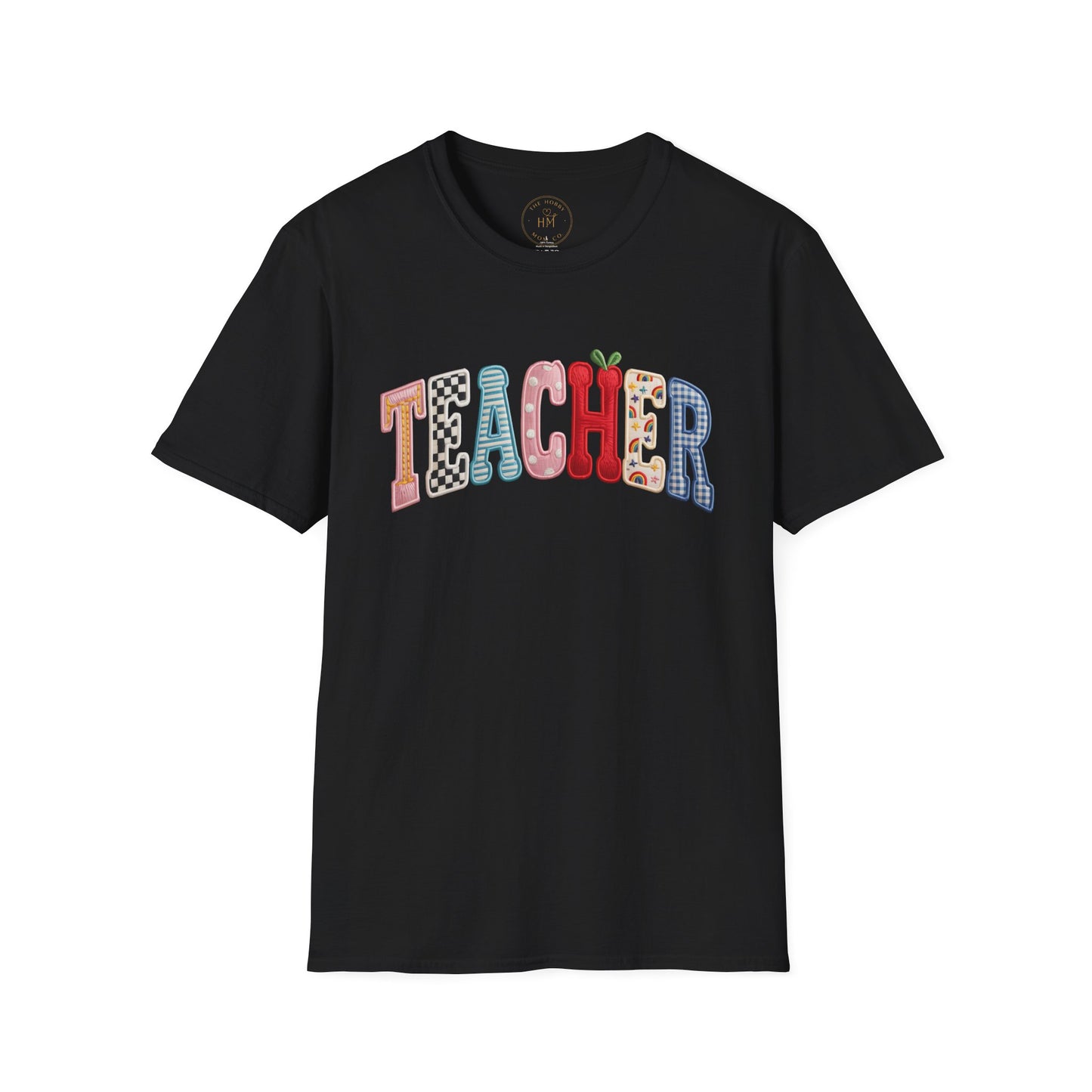 Teacher Colorful Patchwork Letters T-Shirt — Back to School Gift