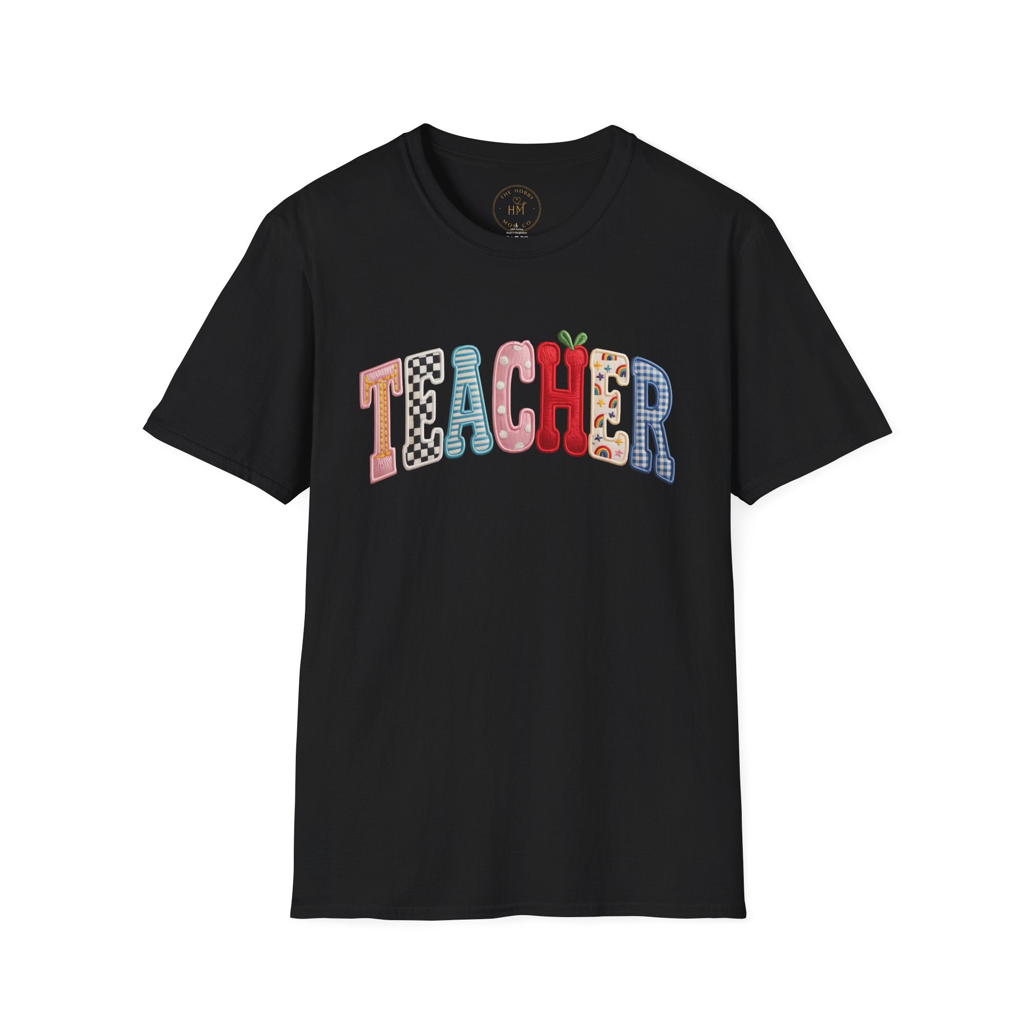 Teacher Colorful Patchwork Letters T-Shirt — Back to School Gift